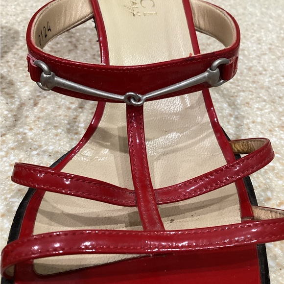 Authentic Gucci Kitten heel sandals red Size 8 1/2 - Picture 11 of 12